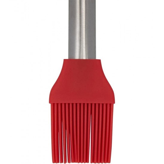 Pincel De Silicone 25,5cm Vermelho Com Cabo Inox Mimo Style